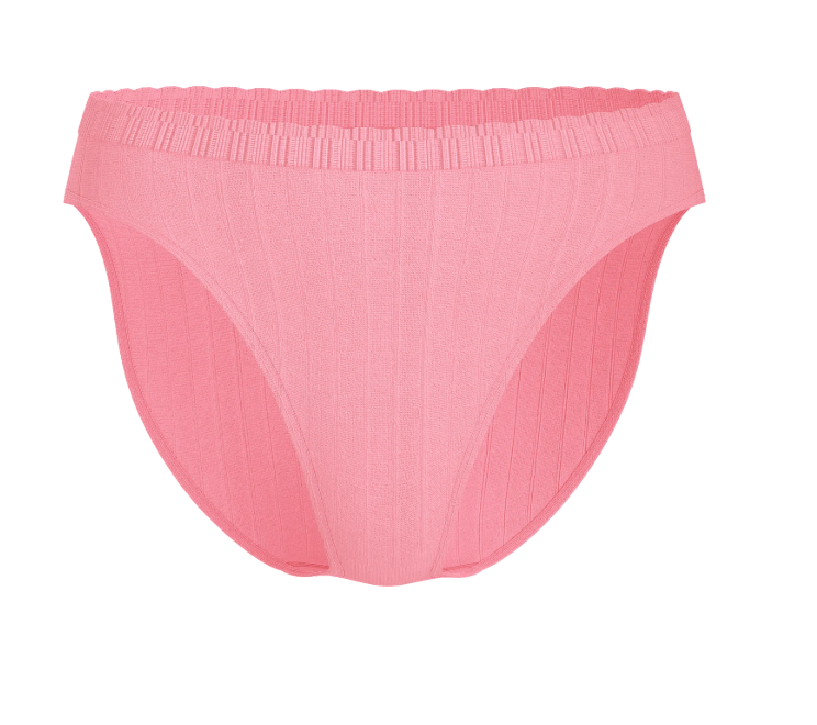 Panti Victoria Secret clásica de rib de algodón elastizado rosa M